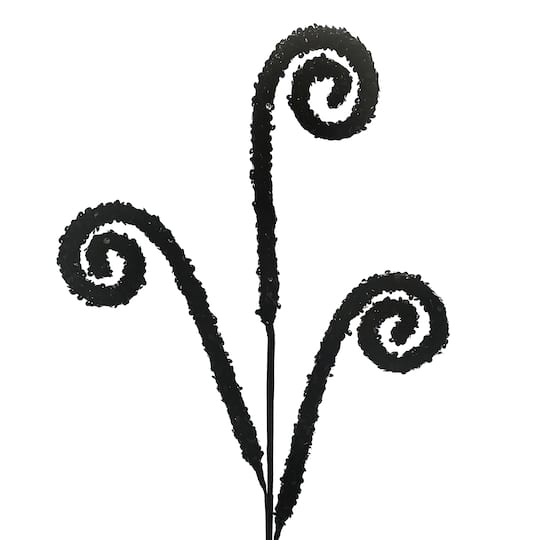 29" Black Sequin Swirls Stem by Ashland®